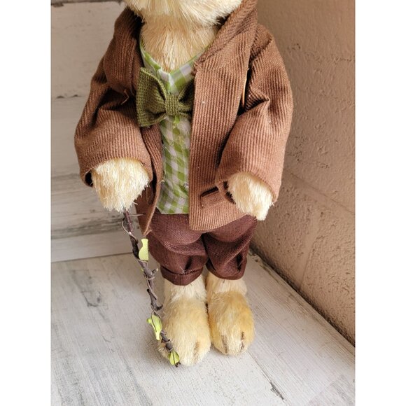 Pier 1 sisal brush Easter Bunny rabbit 22" bottle spring boy flower basket cane - Picture 4 of 9